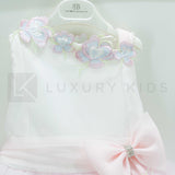 Abito Elegante Smanicato In Tulle Rosa Neonata Le Petits Enfants TISHA - LE PETITS ENFANTS - LuxuryKids
