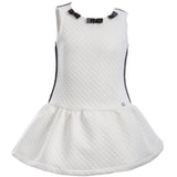 Abito Trapuntato Bambina Bianco Fun&Fun FNBDR6422 - FUN&FUN - LuxuryKids