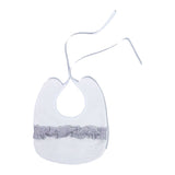 Bavetta Con Pizzo e Rouches Laminata Panna Neonata LA SARTORIA DEI PICCOLI LB857 - LA SARTORIA DEI PICCOLI - LuxuryKids