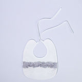 Bavetta Con Pizzo e Rouches Laminata Panna Neonata LA SARTORIA DEI PICCOLI LB857 - LA SARTORIA DEI PICCOLI - LuxuryKids