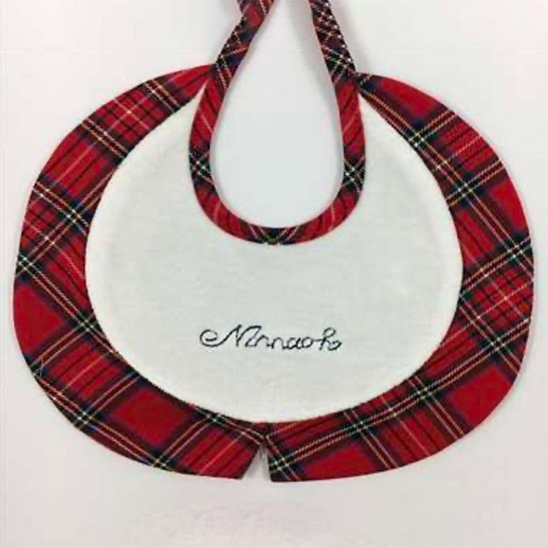 Bavetta In Caldo Cotone Scozzese Rosso E Bianco Neonato NINNAOH I20310 - NINNAOH - LuxuryKids