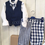 Bermuda A quadretti Bianco Blu Bambino Manuell&Frank M3181 - MANUELL&FRANK - LuxuryKids