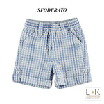 Bermuda a Quadretti Neonato Celeste Minibanda I646 - MINIBANDA - LuxuryKids