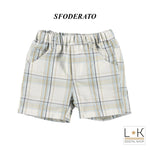 Bermuda a Quadri Neonato Beige Minibanda I649 - MINIBANDA - LuxuryKids