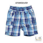 Bermuda a Quadri Neonato Blu Minibanda M650 - MINIBANDA - LuxuryKids