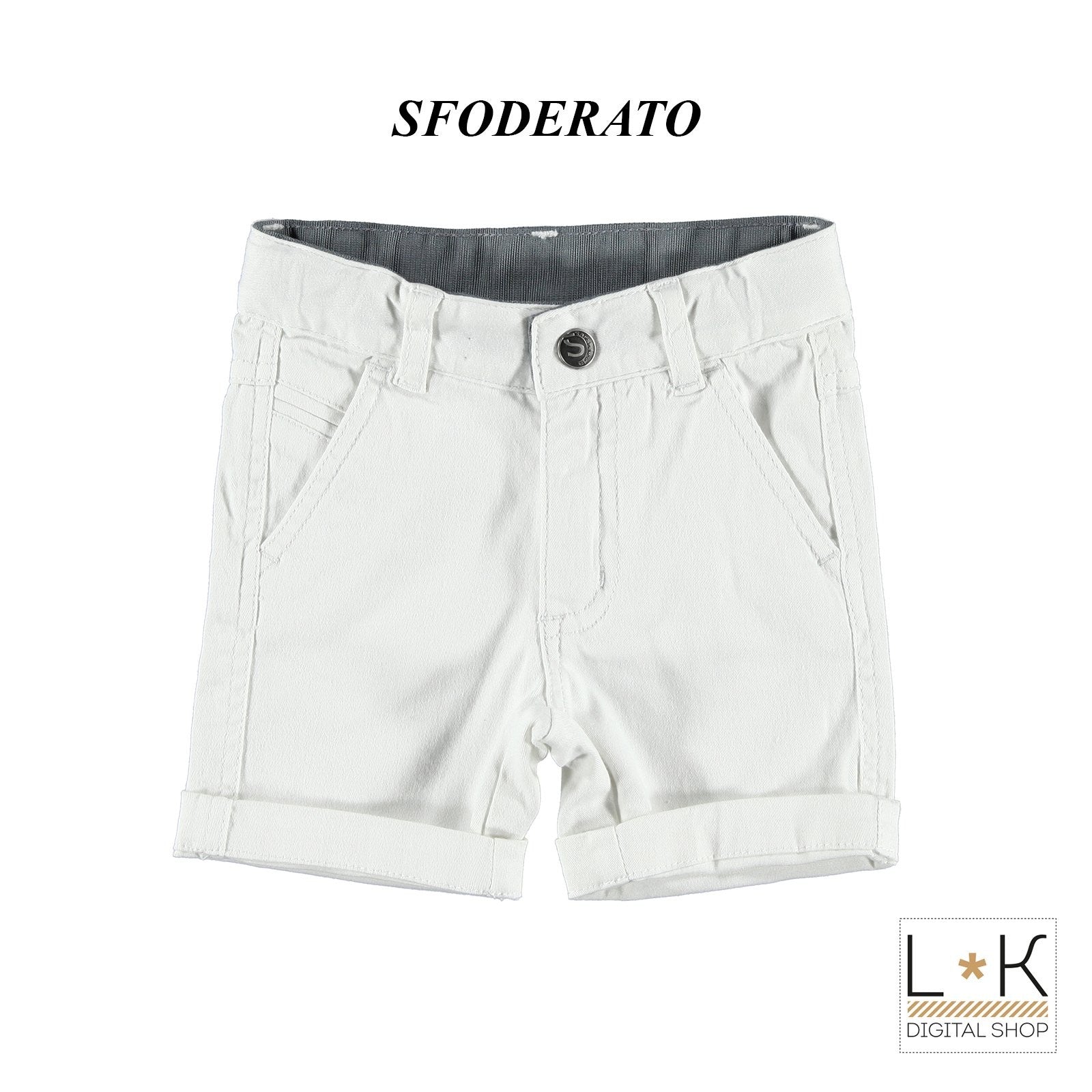 Bermuda Bianco Tinta Unita Bambino Sarabanda I834 - SARABANDA - LuxuryKids