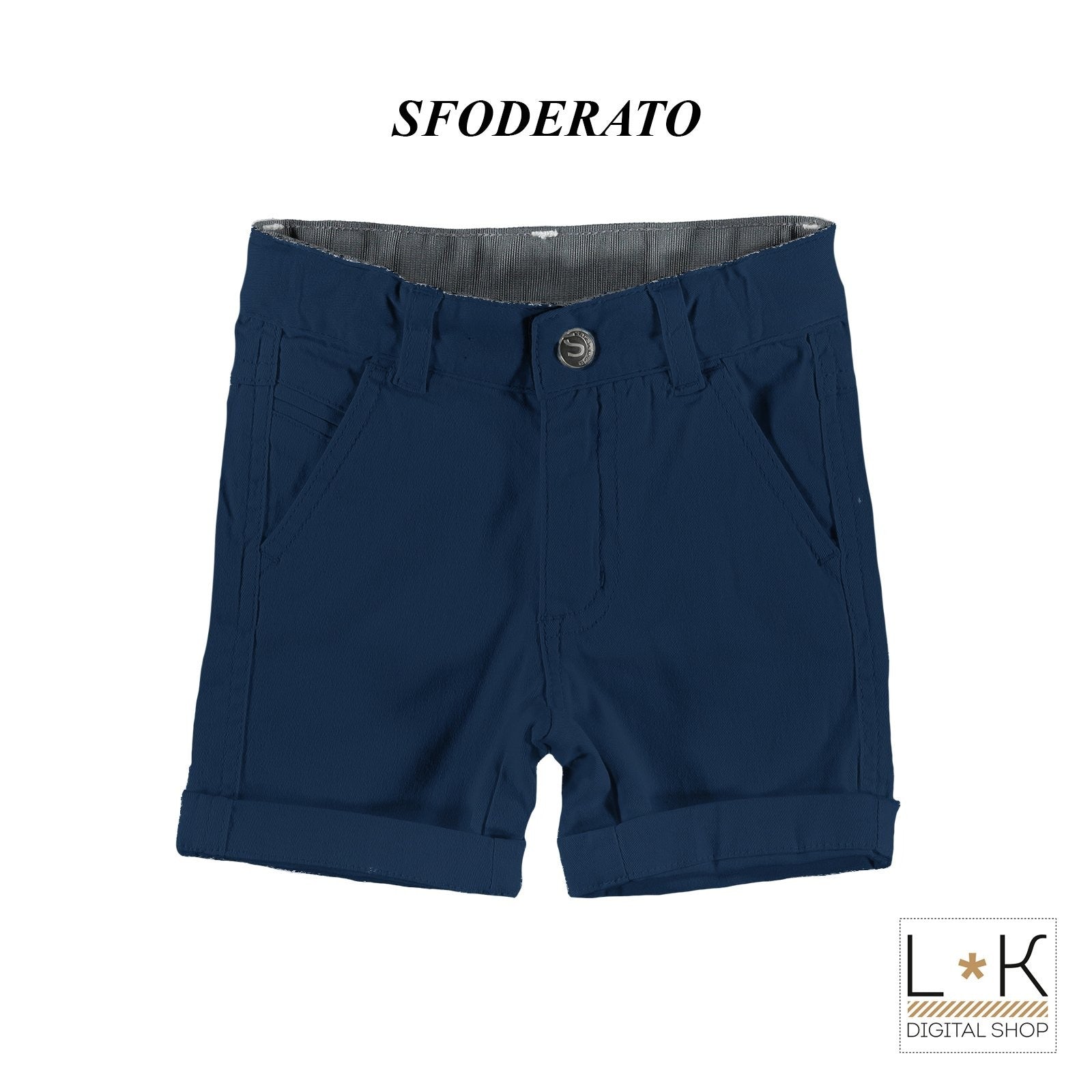 Bermuda Blu Tinta Unita Neonato Sarabanda I834 - SARABANDA - LuxuryKids