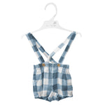 Bermuda con bretelle Bianco Blu Neonato Fina Ejerique P18B2242 - Fina Ejerique - LuxuryKids