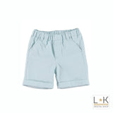 Bermuda Elegante a Effetto Puntinato Neonato Celeste Minibanda Q653 - MINIBANDA - LuxuryKids