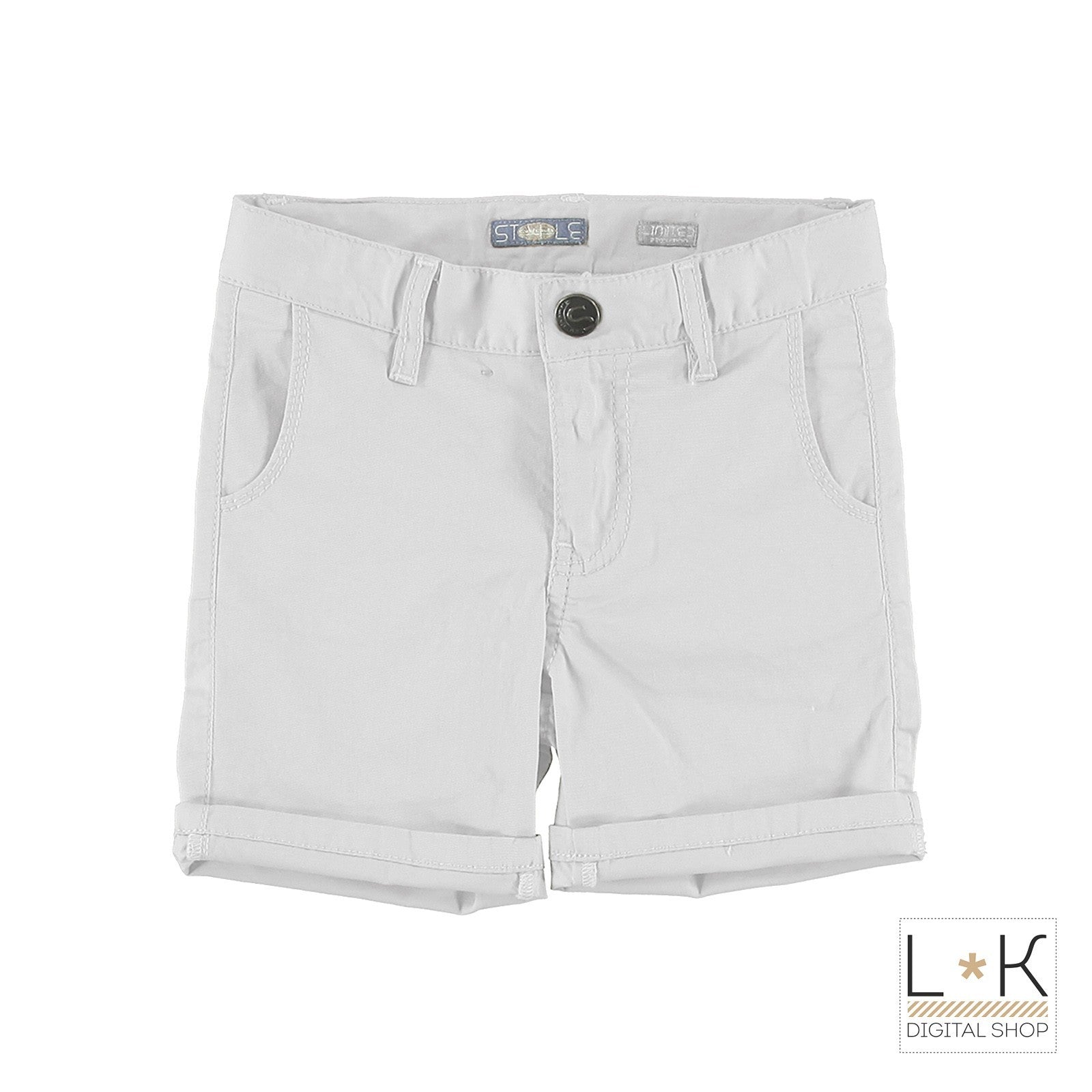 Bermuda Elegante Tinta Unita Neonato Bianco Sarabanda Q530 - SARABANDA - LuxuryKids