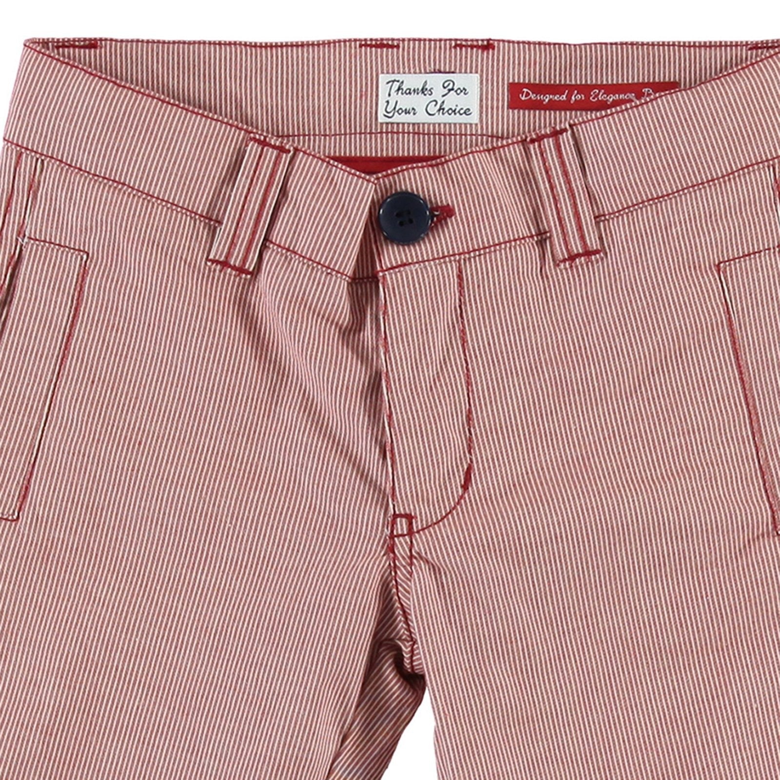 Bermuda in Cotone a Righe Bambino Rosso Sarabanda M640 - SARABANDA - LuxuryKids