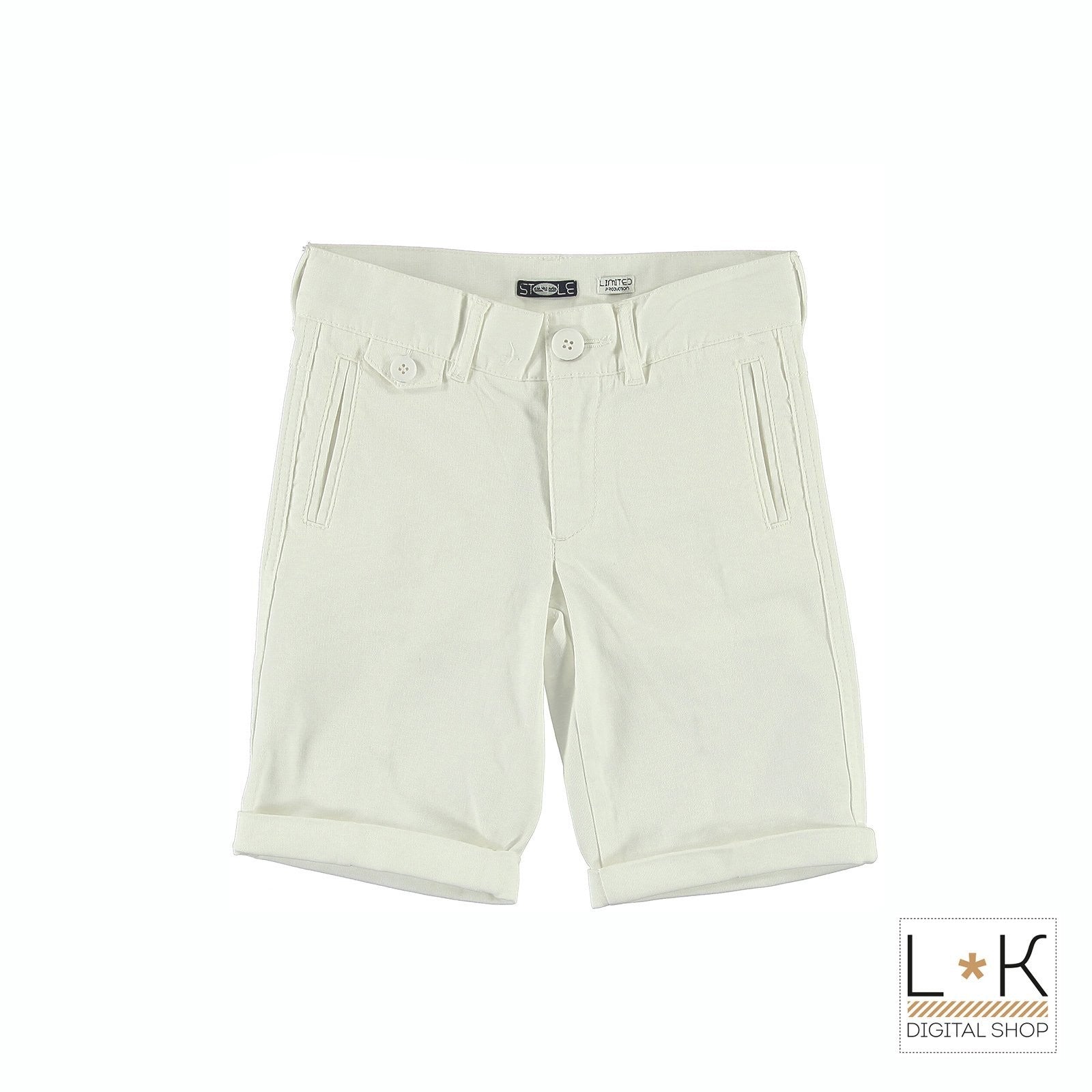 Bermuda in Cotone Beige in Tinta Unita Bambino Sarabanda Q664 - SARABANDA - LuxuryKids