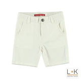 Bermuda in Cotone Bianco Tinta Unita Bambino Sarabanda M530 - SARABANDA - LuxuryKids