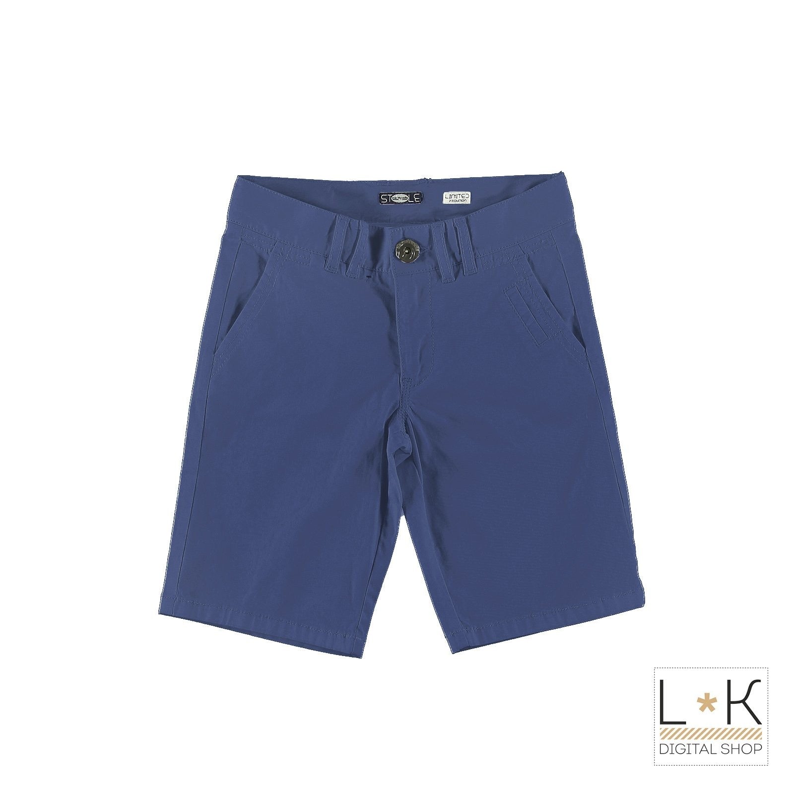 Bermuda in Cotone Blu in Tinta Unita Bambino Sarabanda Q663 - SARABANDA - LuxuryKids