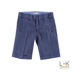 Bermuda in Cotone Blu in Tinta Unita Effetto Jeansato Bambino Sarabanda M642 - SARABANDA - LuxuryKids