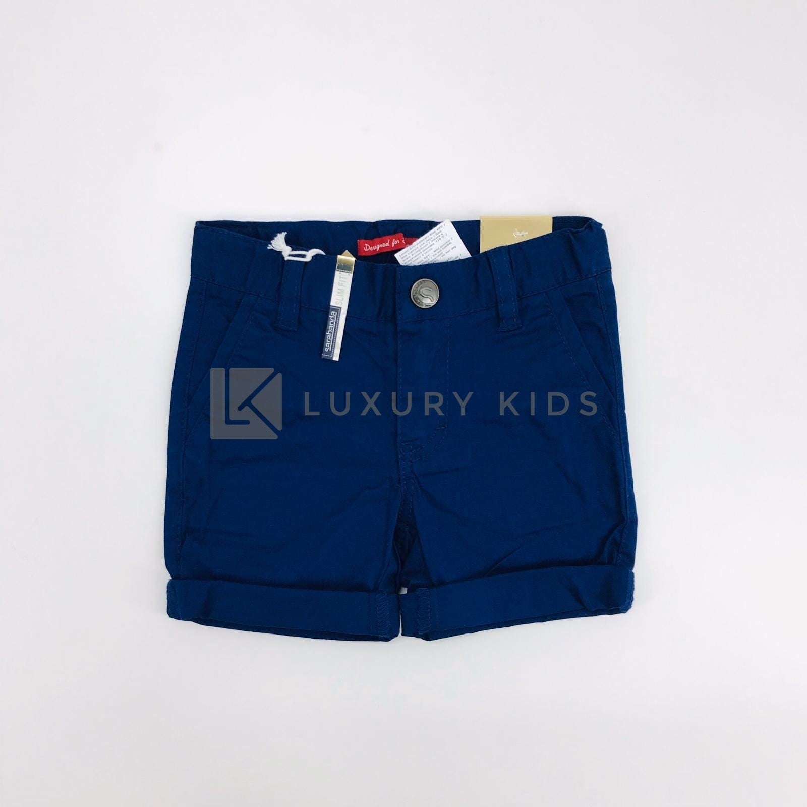 Bermuda in Cotone Blu Tinta Unita Bambino Sarabanda M530 - SARABANDA - LuxuryKids