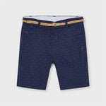 Bermuda In Cotone Stampato Blu con cintura Bambino Mayoral 3243B - MAYORAL - LuxuryKids