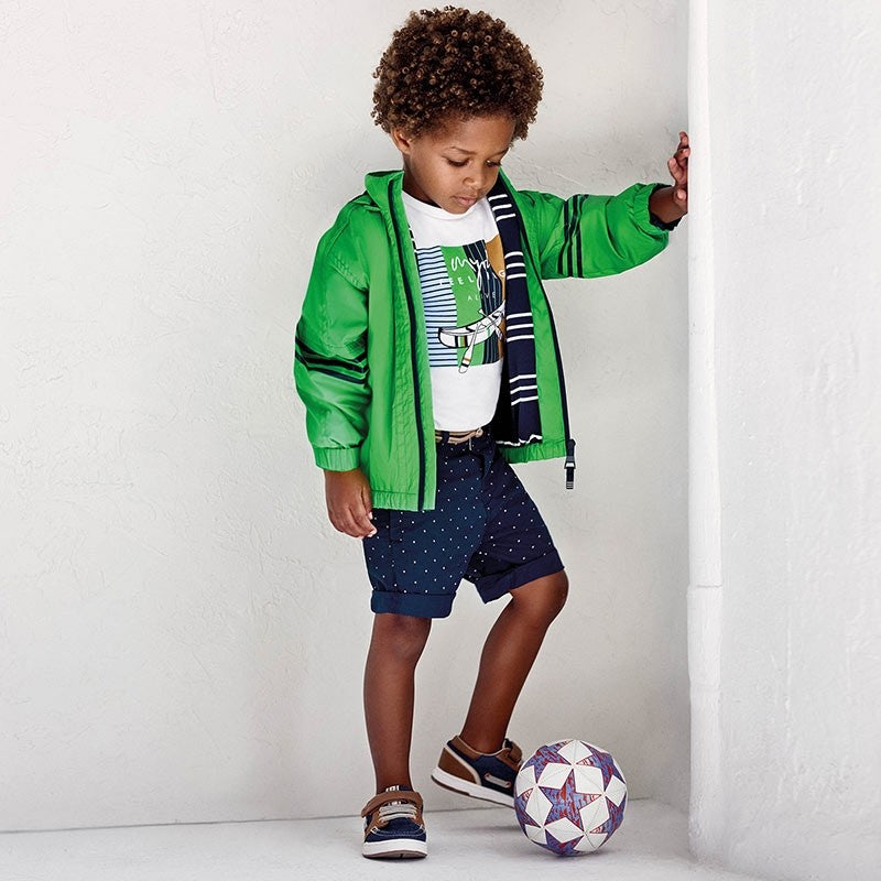 Bermuda In Cotone Stampato Blu con cintura Bambino Mayoral 3243B - MAYORAL - LuxuryKids