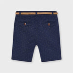 Bermuda In Cotone Stampato Blu con cintura Bambino Mayoral 3243B - MAYORAL - LuxuryKids