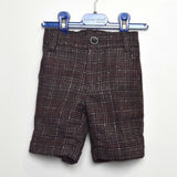 Bermuda in Misto Lana Bordeaux con Effetto a Quadretti Elegante Per Neonato Manuell&Frank MF2004N - MANUELL&FRANK - LuxuryKids