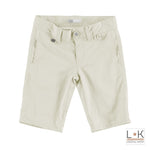 Bermuda in Tinta Unita con Micro Righe Bambino Beige Sarabanda S662 - SARABANDA - LuxuryKids