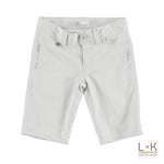 Bermuda in Tinta Unita con Micro Righe Bambino Bianco Sarabanda S662 - SARABANDA - LuxuryKids