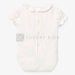 Body A Manica Corta Con Collo Volant In Cotone Neonata Mayoral 1782 - MAYORAL - LuxuryKids