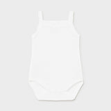 Body Con Bretelle Traforato Basico In Cotone Bianco Neonata MAYORAL 168B - MAYORAL - LuxuryKids