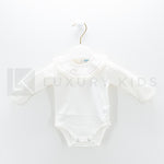 Body In Caldo Cotone Panna Con Collo Volant Neonati A&J 456 - A&J - LuxuryKids