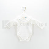 Body In Caldo Cotone Panna Con Collo Volant Neonati A&J 456 - A&J - LuxuryKids