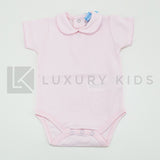 Body In Cotone Mezza Manica In Tinta Unita Rosa Neonata SARDON LA408 - SARDON - LuxuryKids