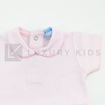 Body In Cotone Mezza Manica In Tinta Unita Rosa Neonata SARDON LA408 - SARDON - LuxuryKids