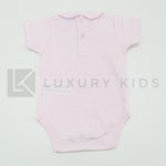 Body In Cotone Mezza Manica In Tinta Unita Rosa Neonata SARDON LA408 - SARDON - LuxuryKids