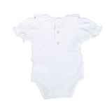 Body Mezza Manica In Cotone Bianco Con Colletto Neonata A&J 141 - A&J - LuxuryKids