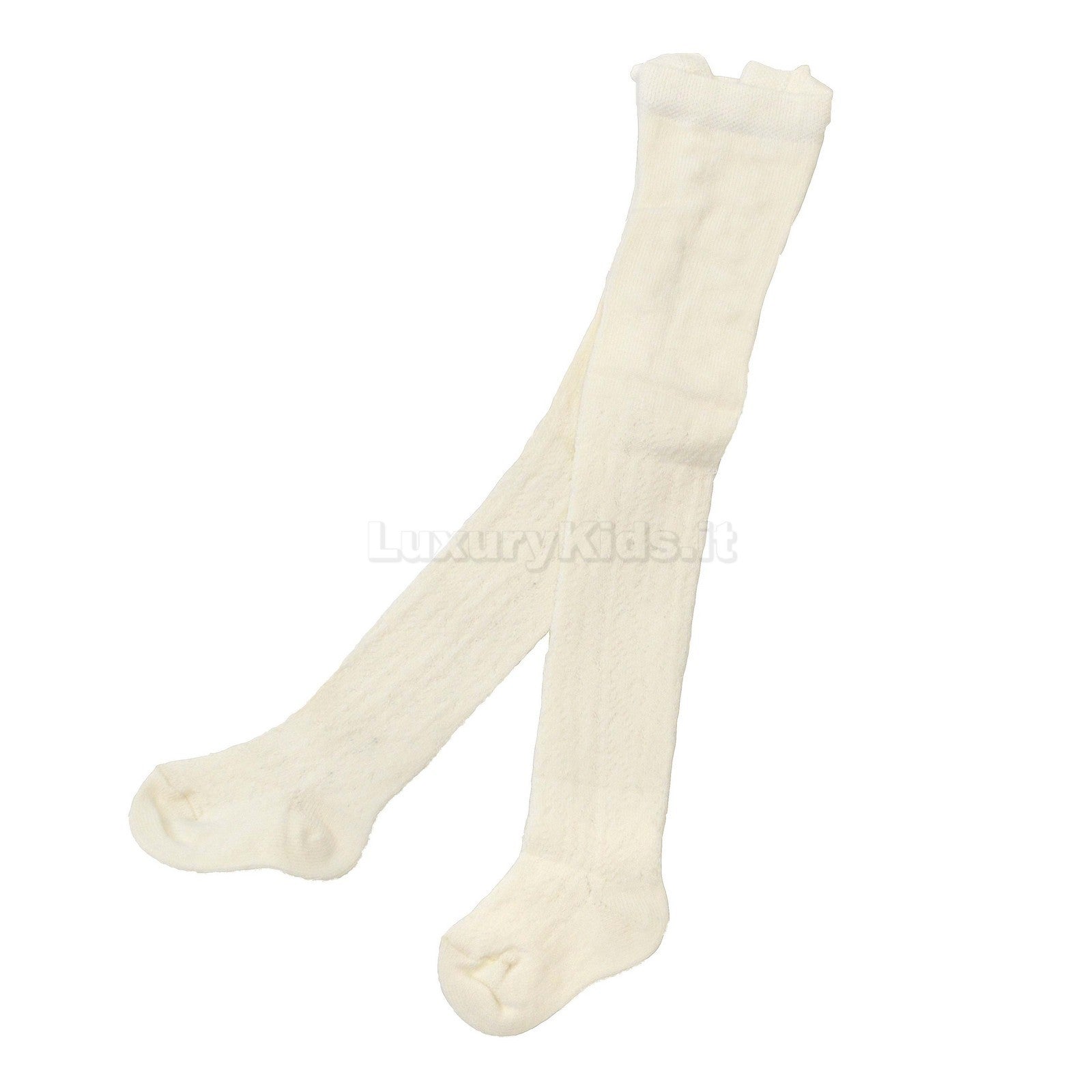 Calza caldo cotone traforata per neonati Panna STORY LORIS 13198P - STORY LORIS - LuxuryKids