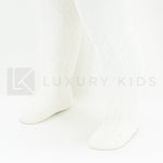 Calza caldo cotone traforata per neonati Panna STORY LORIS 13198P - STORY LORIS - LuxuryKids