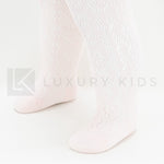 Calza in caldo cotone traforata Neonata Rosa STORY LORIS 13198R - STORY LORIS - LuxuryKids