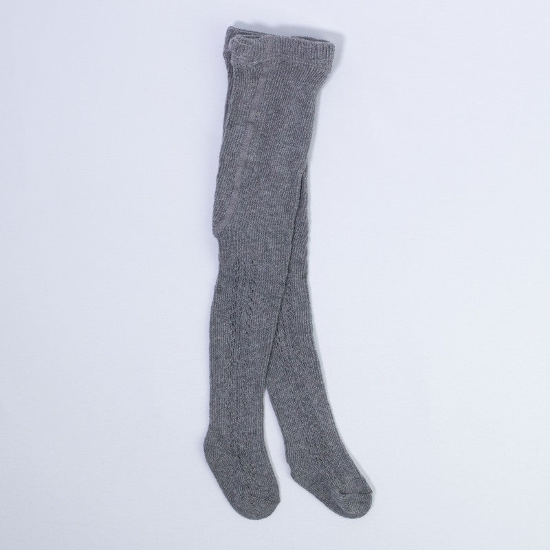 Calzamaglia In Caldo Cotone Traforata Grigio Scuro Neonati CARLOMAGNO 1031 - CARLOMAGNO - LuxuryKids