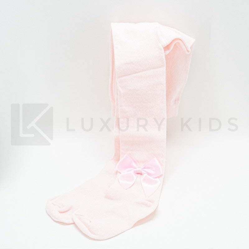 Calzamaglia Liscia In Caldo Cotone Con Fiocco In Raso Neonata Romboli BAT19 - ROMBOLI - LuxuryKids