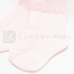 Calzamaglia Ricamata In Caldo Cotone Rosa Neonata Romboli BAT13 - ROMBOLI - LuxuryKids