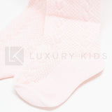 Calzamaglia Ricamata In Caldo Cotone Rosa Neonata Romboli BAT13 - ROMBOLI - LuxuryKids