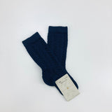 Calzettone In Filo di Scozia Lungo Traforato Blu Neonato Story Loris 07352 - STORY LORIS - LuxuryKids