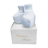 Calzini Scarpetta Celeste Neonato Creazioni Luana 010 - CREAZIONI LUANA - LuxuryKids