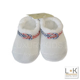 Calzini Scarpetta in Filo Nodo Marinaio Bianco Neonato Story Loris 8183 - STORY LORIS - LuxuryKids