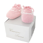 Calzini Scarpetta Rosa Neonata Creazioni Luana 084 - CREAZIONI LUANA - LuxuryKids