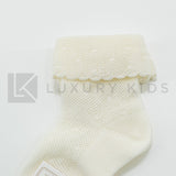 Calzino Corto In Cotone Con Risvoltino Neonato-a ROMBOLI 5065 - ROMBOLI - LuxuryKids