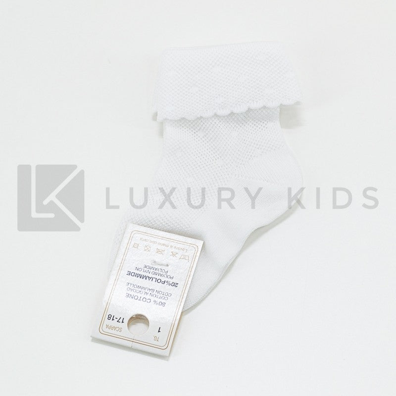 Calzino Corto In Cotone Con Risvoltino Neonato-a ROMBOLI 5065 - ROMBOLI - LuxuryKids