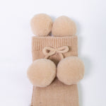 Calzino Lungo In Caldo Cotone Costine Con Pompon Neonati CARLOMAGNO 2341 - CARLOMAGNO - LuxuryKids