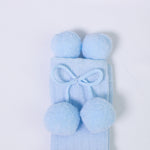 Calzino Lungo In Caldo Cotone Costine Con Pompon Neonati CARLOMAGNO 2341 - CARLOMAGNO - LuxuryKids