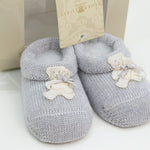 Calzino Scarpetta In 100% lana vergine Con Applicazione Di 2 Orsetti Neonato Story Loris 3703 - STORY LORIS - LuxuryKids